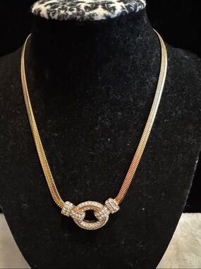 Gold-Tone Crystal Knot Necklace for Women